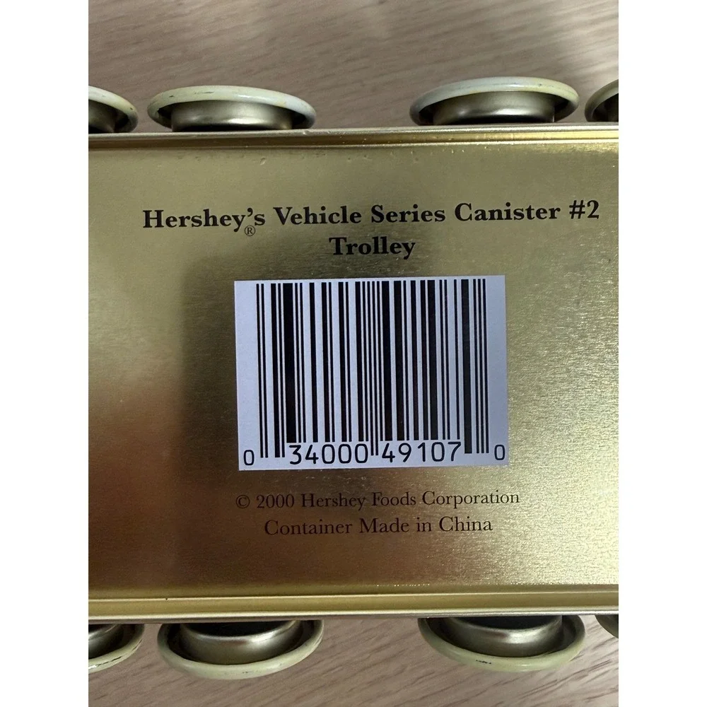 Hershey's Vehicle Series Canister 2 Trolley Tin Blue Vintage Advertising 2000